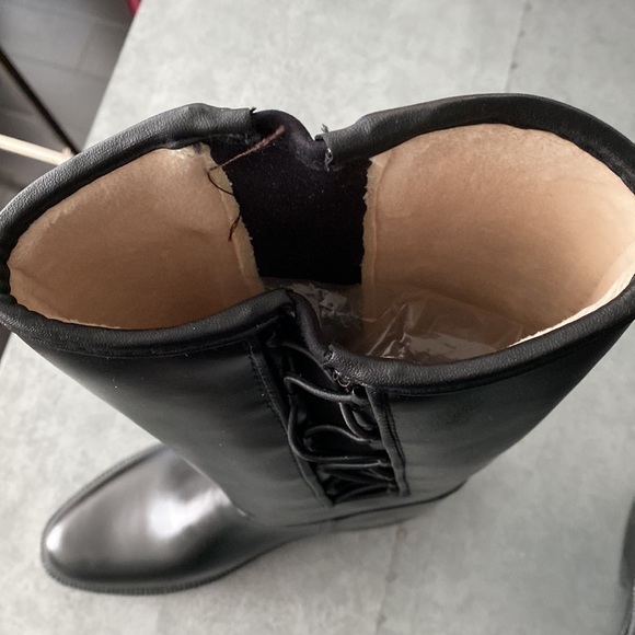 NEW IN BOX däv Black Equestrian Corded Weatherproof Boots / Sz 9 - Picture 5 of 9